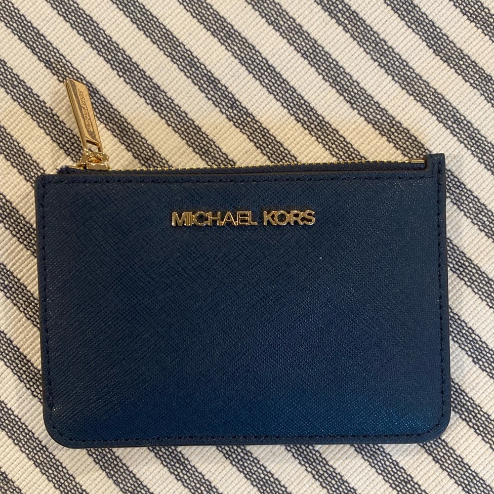 Michael Kors coin purse. Brand new navy blue and color.